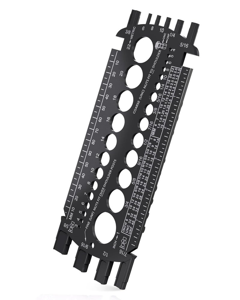 moroinriz Bolt Gauge (Metric and SAE), Bolt Sizer for Quickly Sizing Nuts and Bolts, Plastic Bolt Measuring Tool, Easy to Read Bolt Size and Thread Gauge - Image 1